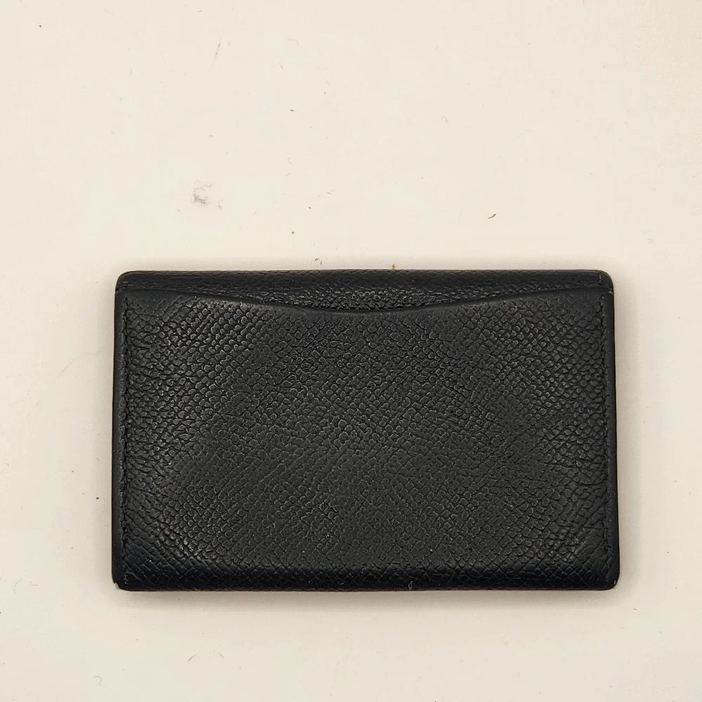 Bvlgari Black Textured Leather Card Holder Wallet Men's